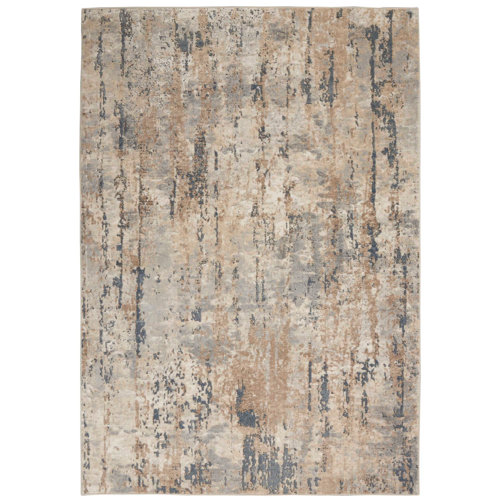 Mercury Row® Addie Abstract Beige/Gray Area Rug & Reviews